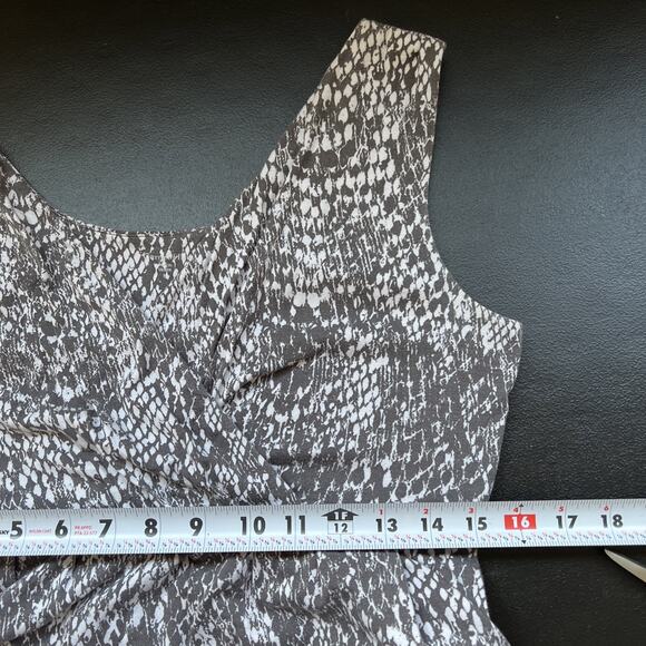 Garnet Hill Dress Medium Gray Starlet Jersey Knit Pockets Faux Wrap READ - Picture 11 of 14